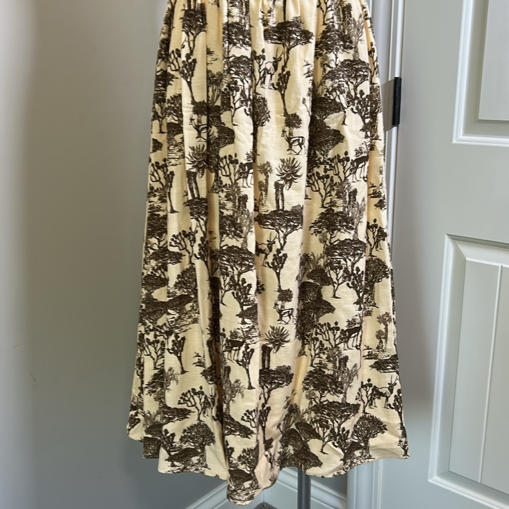 Tuckernuck Hyacinth House Brown Toile Camilla Corset Midi Dress Puff Sleeve Sz S - Picture 6 of 14